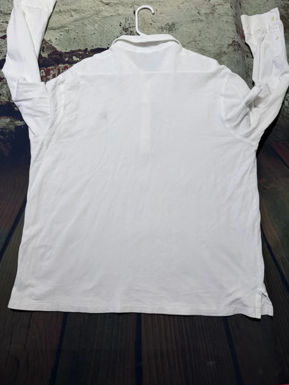 Ralph Lauren White Long-Sleeve Polo with Embroidered Pony